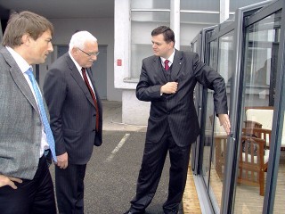 President Vaclav Klaus on visit at Alukov showroom